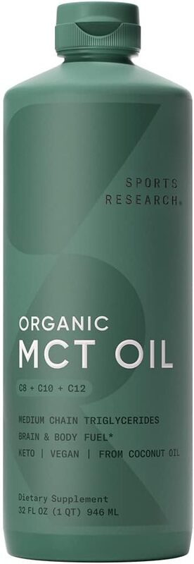 Sports Research Keto MCT Oil with Organic Coconuts, 946ml, Unflavoured